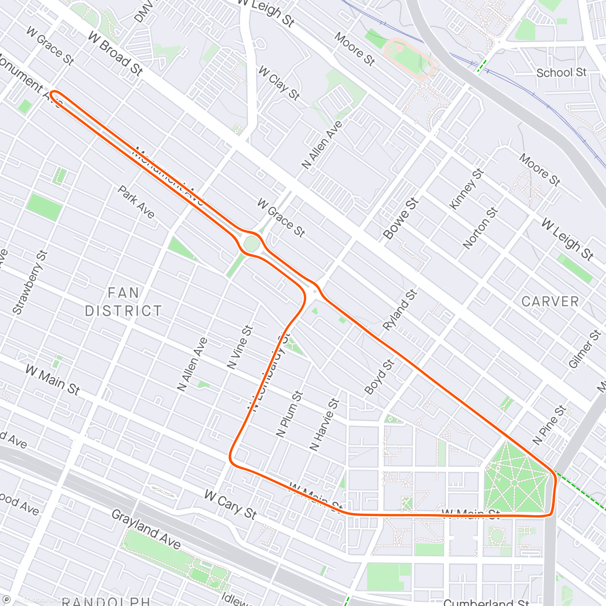 Map of the activity, Zwift - Twelve Spikes in Richmond