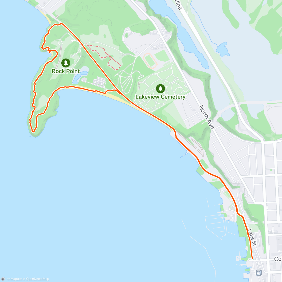 Map of the activity, Evening Run