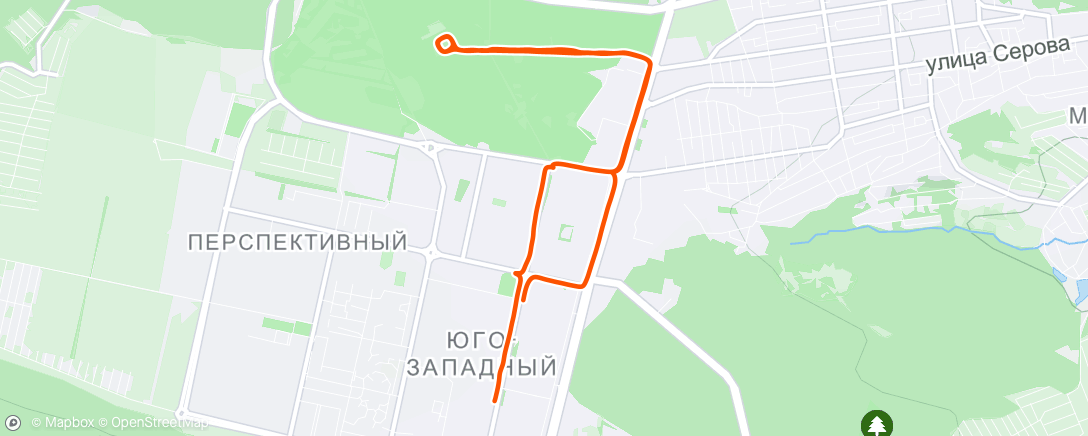 Map of the activity, Восстановительный бег