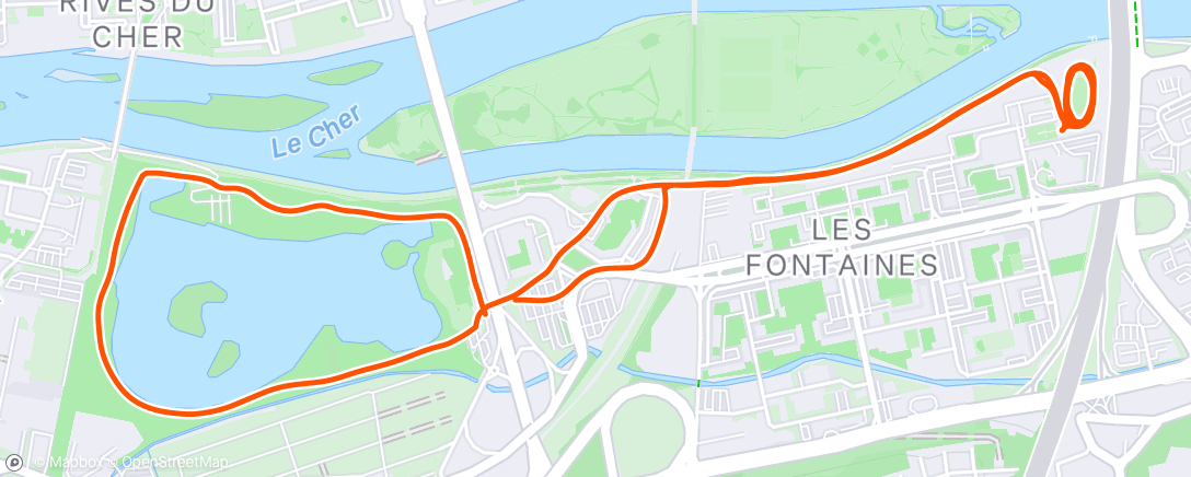 Map of the activity, Course à pied le matin