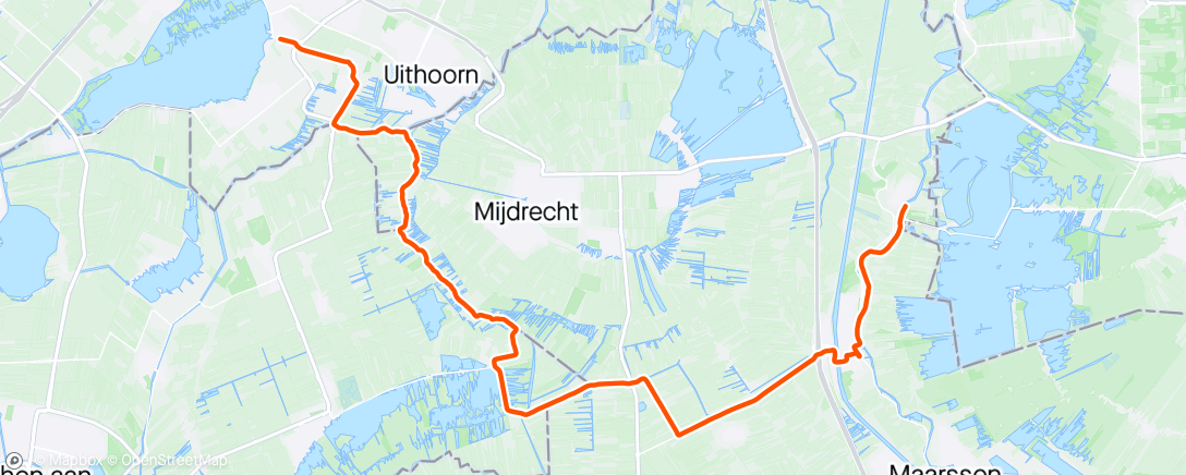 Map of the activity, FulGaz - Vrouwentroost to Loenen