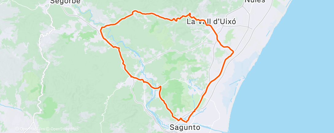 Map of the activity, Bicicleta por la mañana