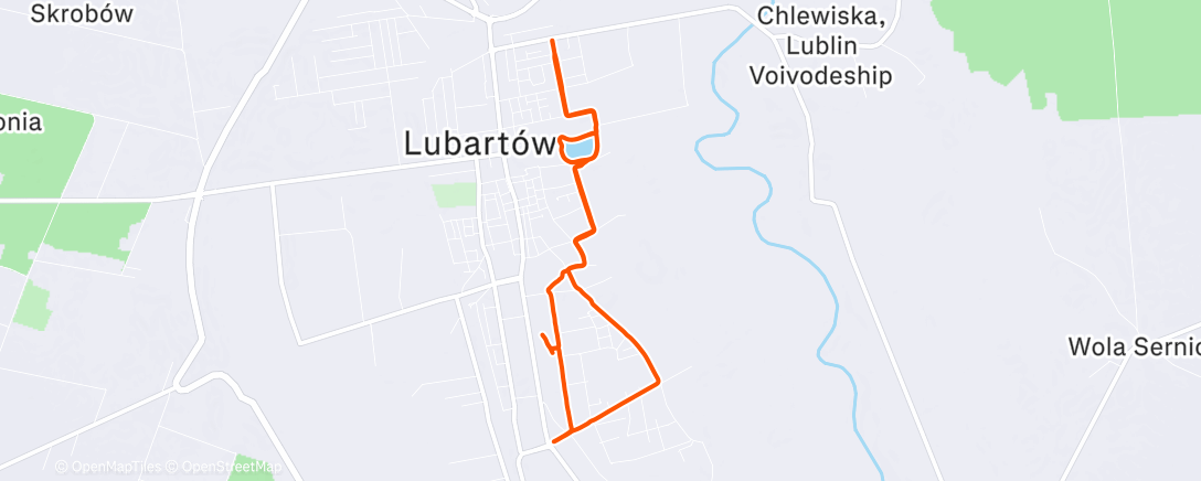 Map of the activity, Afternoon Run