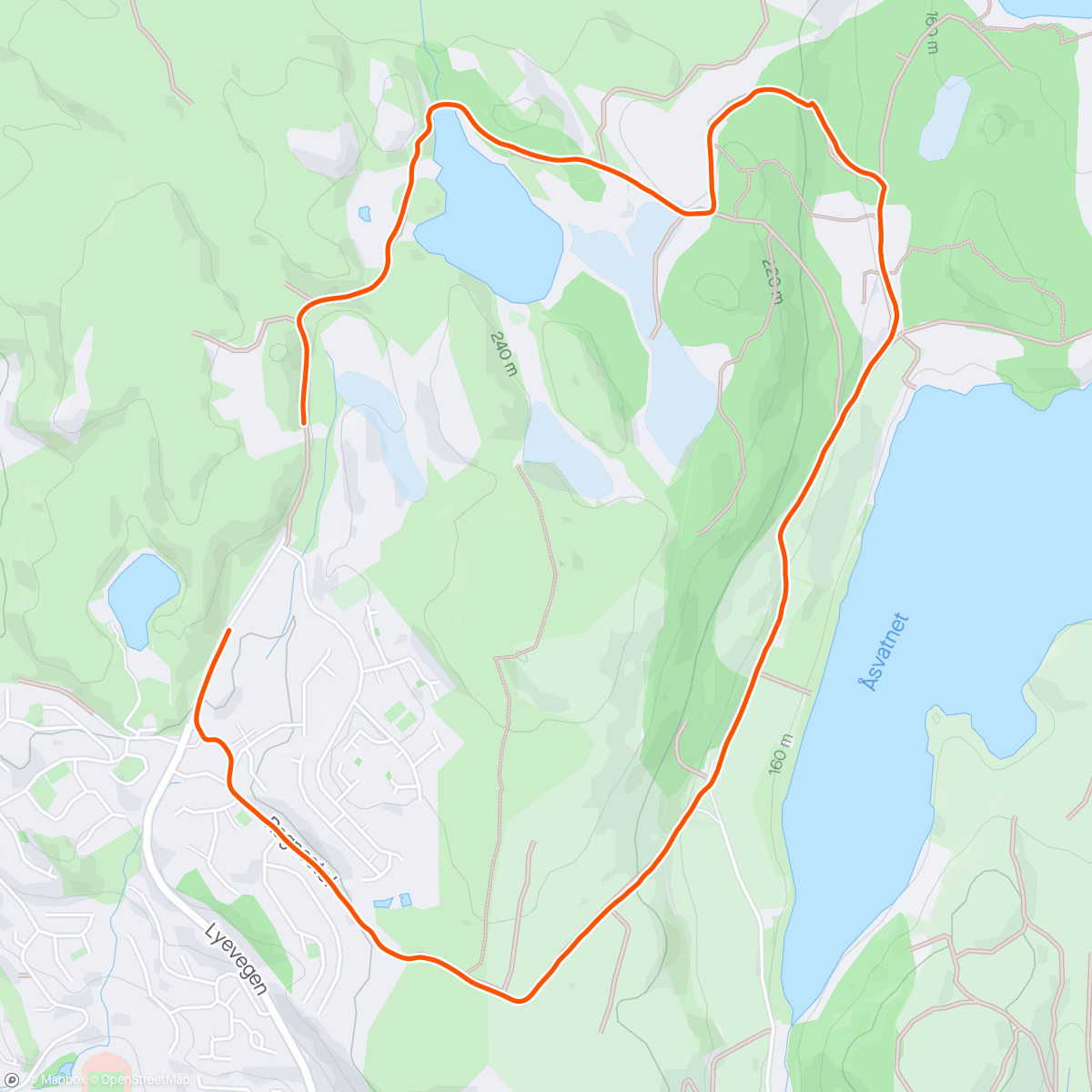 Mappa dell'attività Evening Walk,Åsen/Ulvatjørn