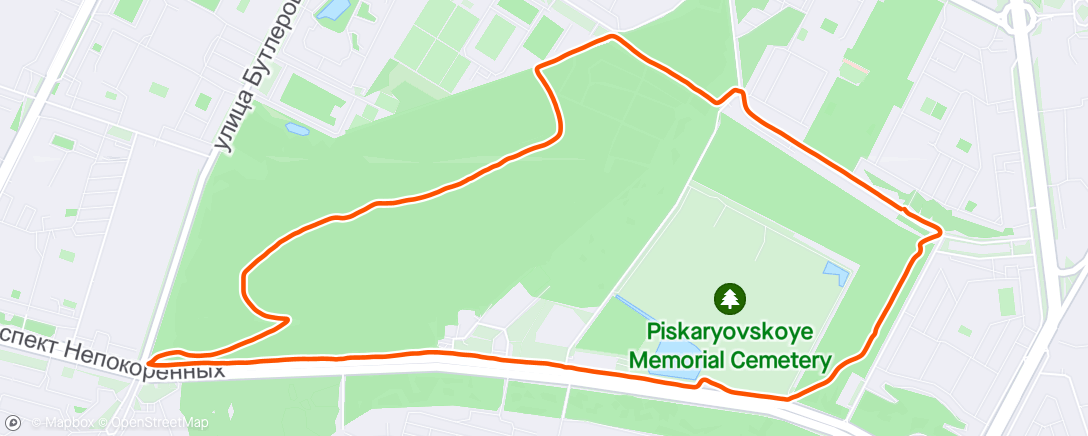Map of the activity, Пробежка с гантелями.