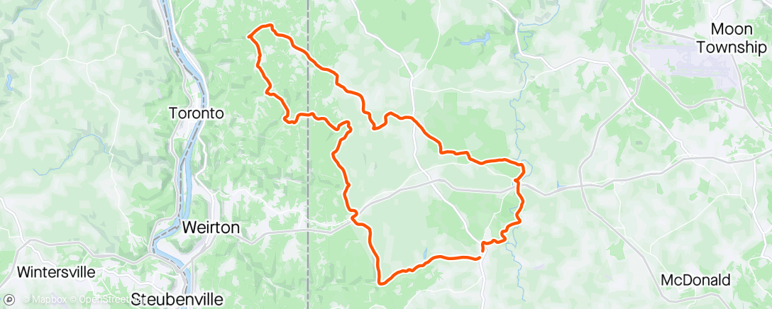 Map of the activity, West Virginia with Russ