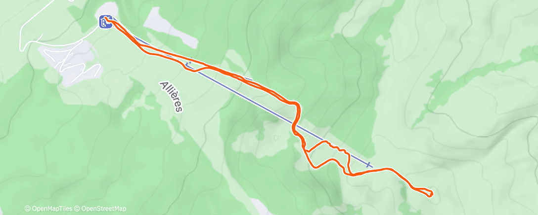 Map of the activity, La Berra sunset session