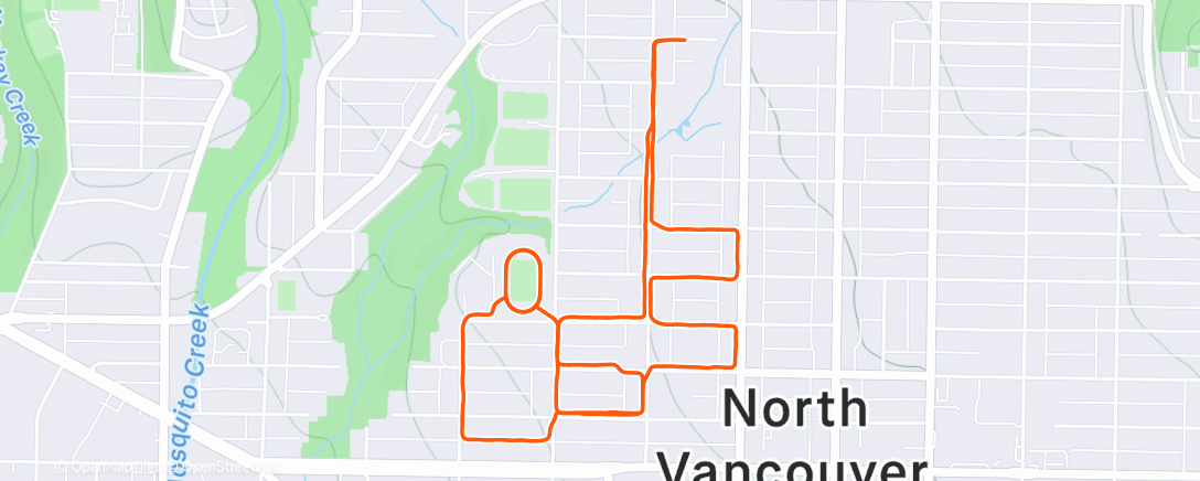 Map of the activity, Speed Workout: 8x(1min fast/1min slow)