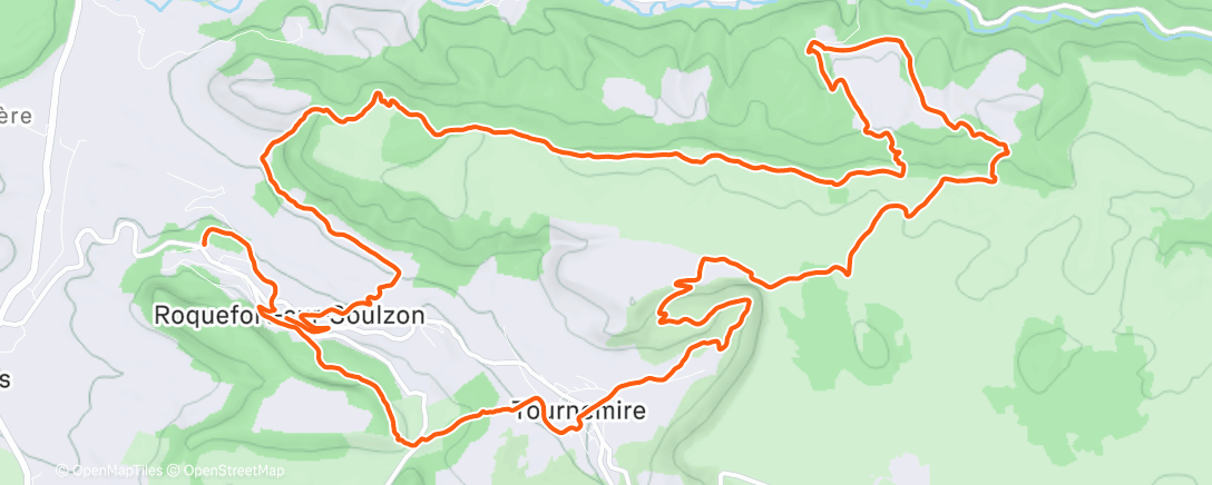 Map of the activity, 4eme, 25km hivernale des templiers