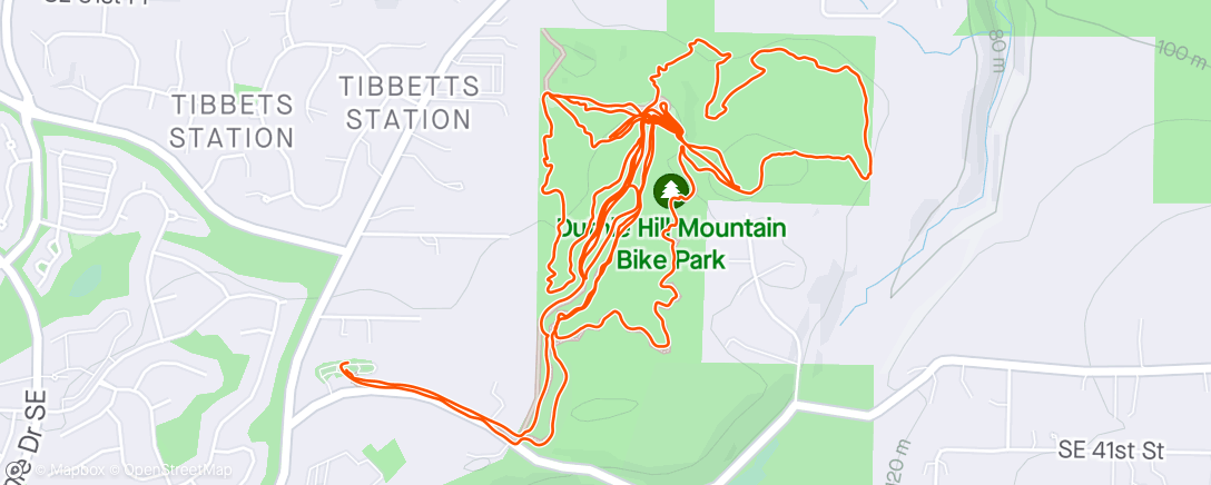 Mapa da atividade, MTB Ride (Duthie)