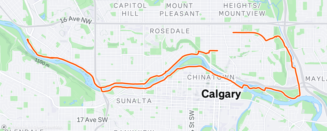 Map of the activity, Solo run