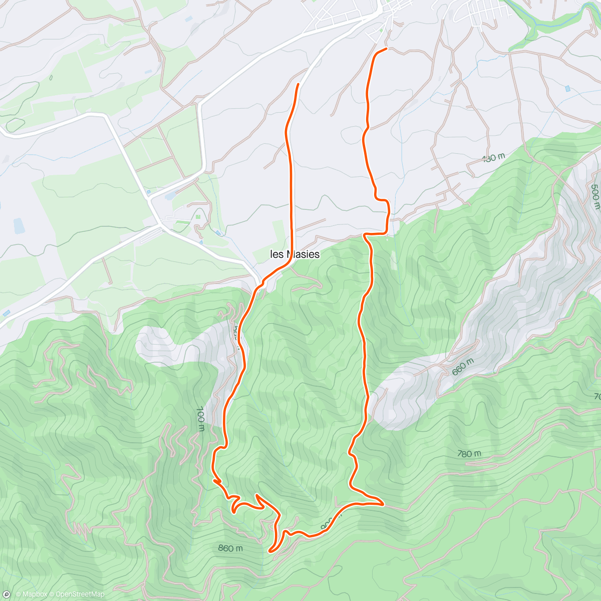 Map of the activity, Caminata por la Pena