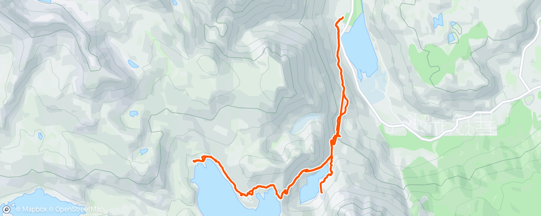 Map of the activity, Rush creek trail to Gem lake