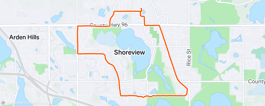 Map of the activity, Afternoon Run