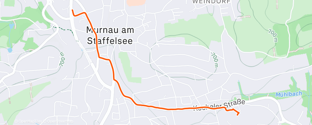 Map of the activity, Evening Ride
