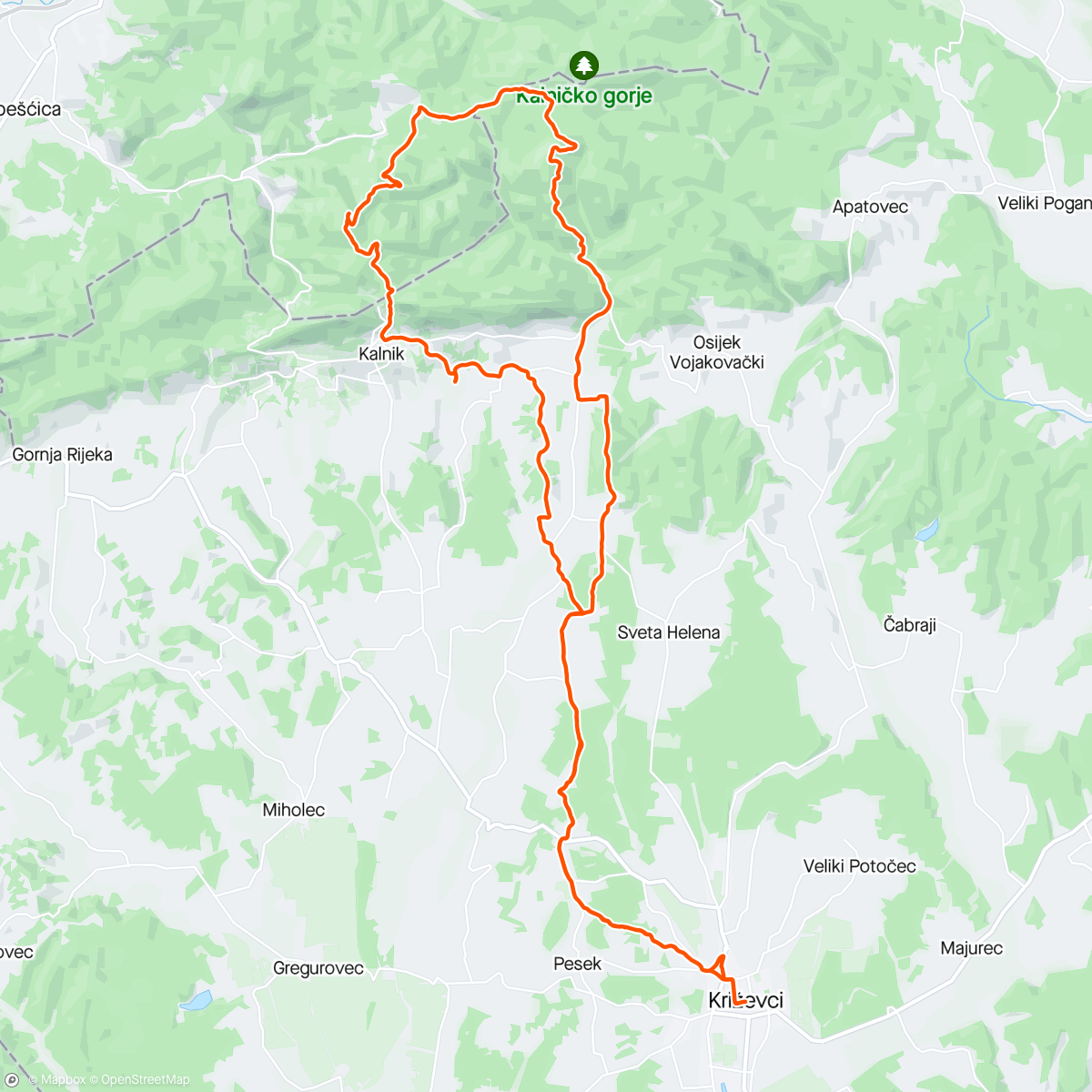 Map of the activity, Morning malo po Kalniku