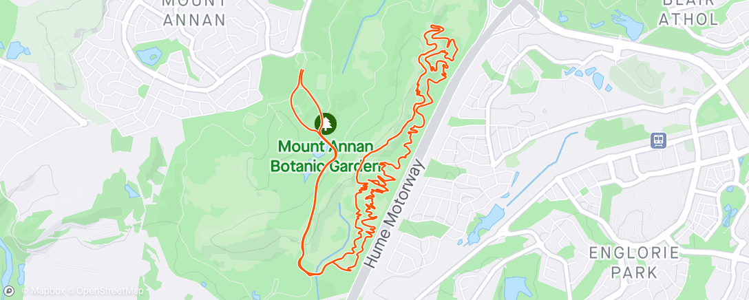 Map of the activity, Afternoon Gardens ride