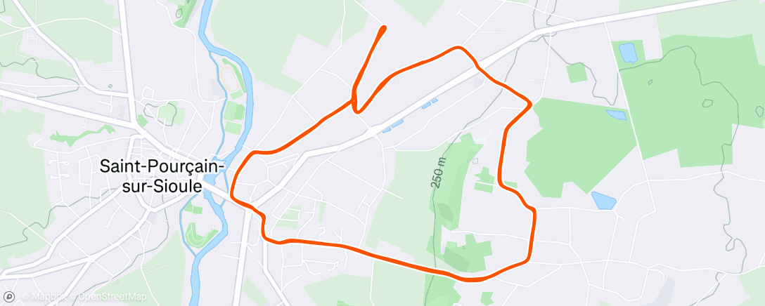 Map of the activity, Course à pied en soirée