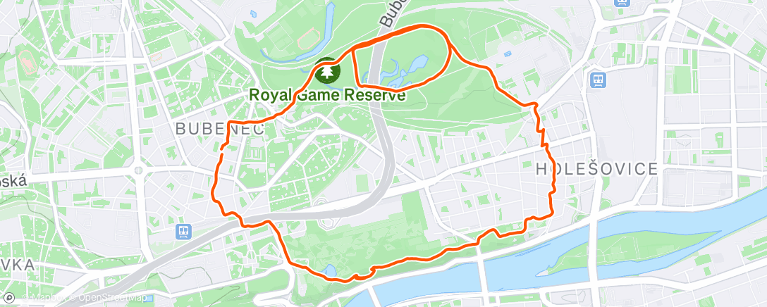 Map of the activity, Afternoon Run