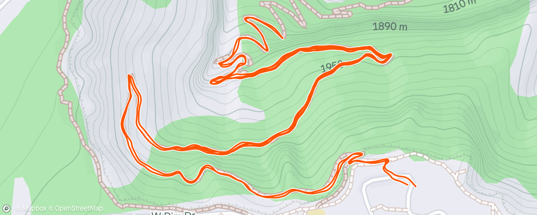 Map of the activity, Bright Angel