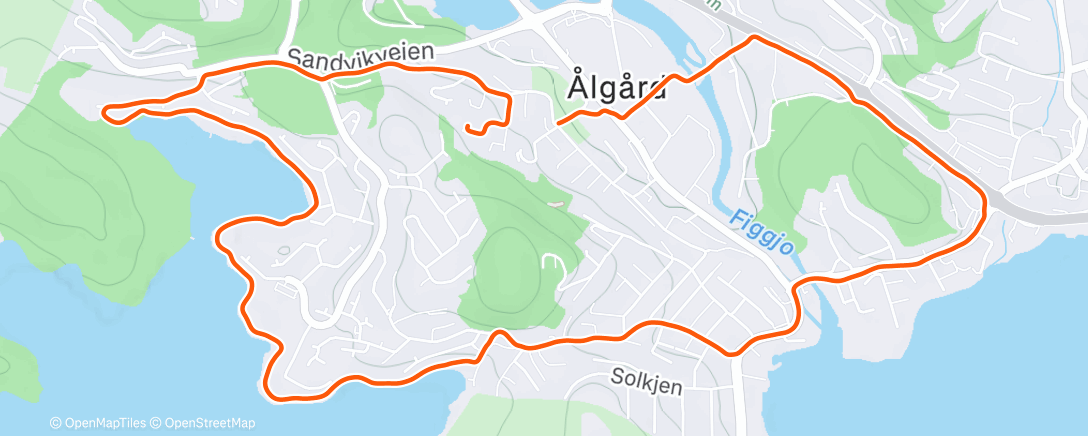 Map of the activity, Evening Run