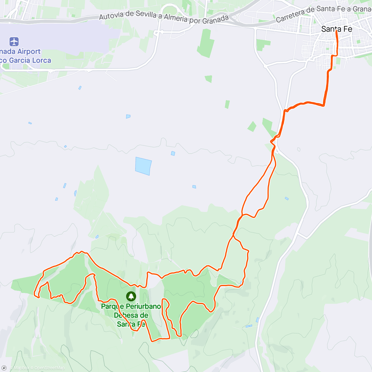 Map of the activity, Trail santafé 😜