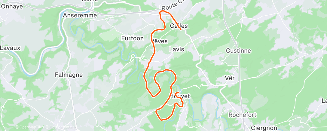 Map of the activity, Afternoon Ride