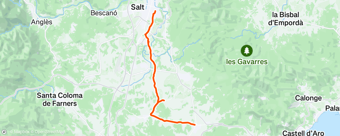 Map of the activity, Lunch Ride