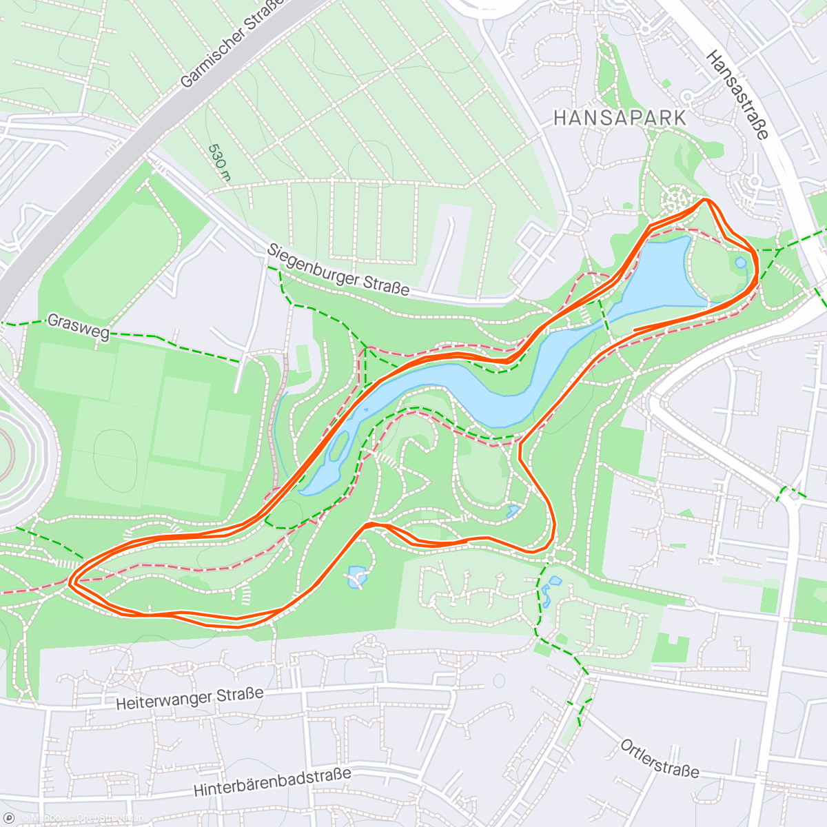 Map of the activity, Munich Westpark parkrun