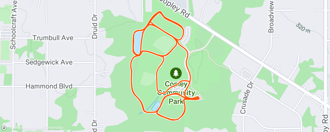 Map of the activity, Afternoon Hike