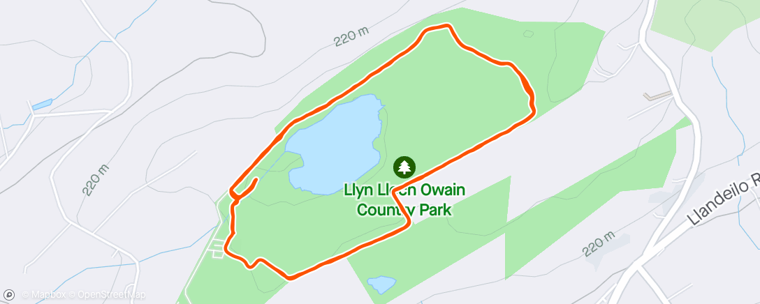 Kaart van de activiteit “Parkrun Llyn Llech Owain”