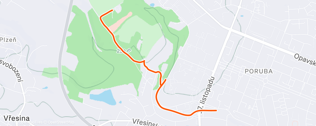 Map of the activity, Morning Walk