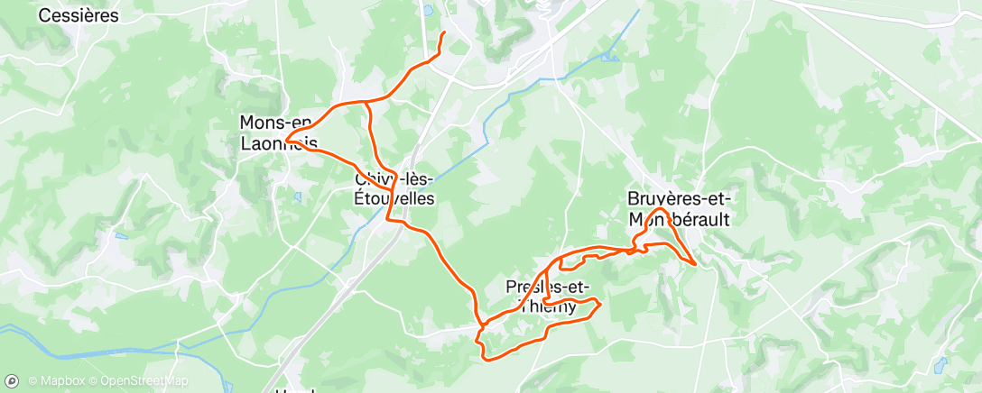 Map of the activity, Afternoon Ride