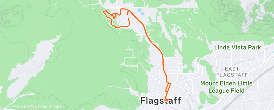 Mapa de la actividad (A few Burrito League laps to kick off Burrito League Flagstaff)