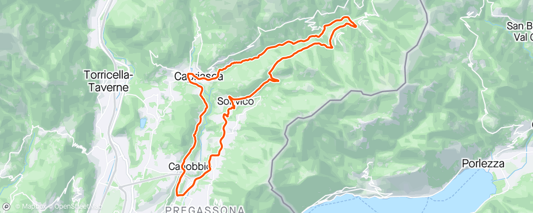 Karte der Aktivität „Valcolla da Sonvico”