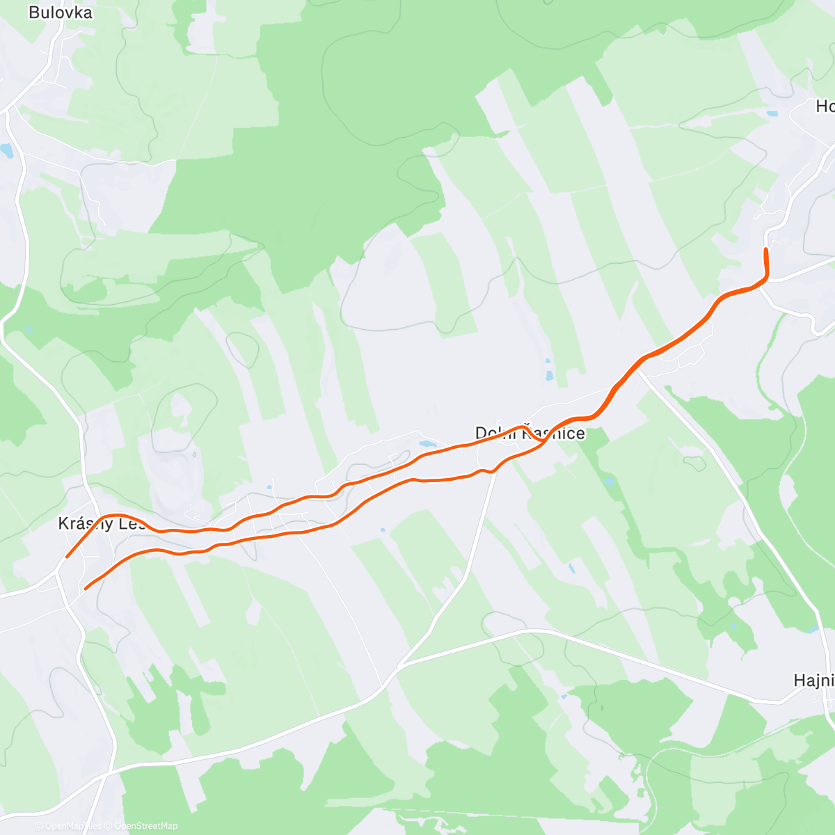 Map of the activity, Volný běh