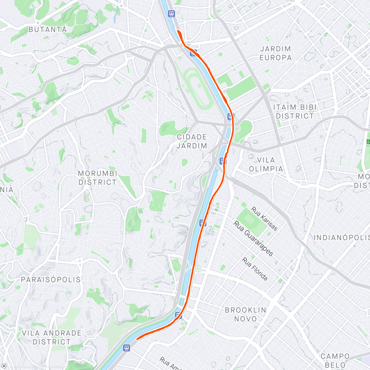 Mappa dell'attività Seven Run - 14 kms