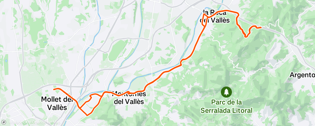 Map of the activity, Road - Parperada post perreo beach