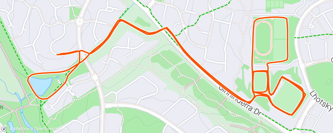 Map of the activity, Dog Run Charnwood Ovals