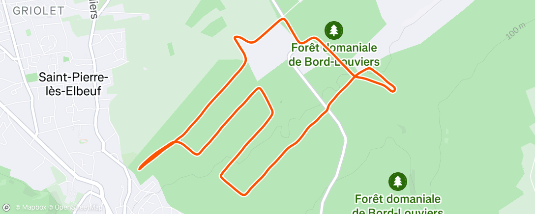 Map of the activity, Afternoon Run