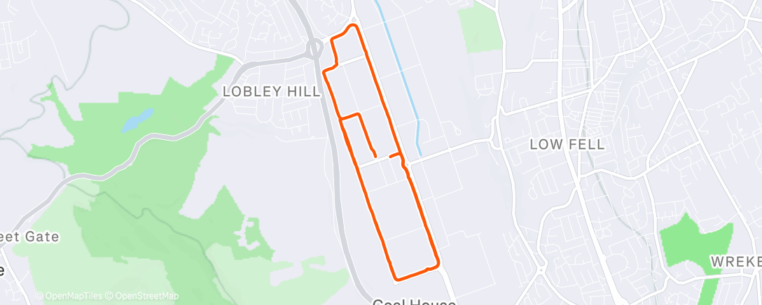 Map of the activity, Afternoon Run