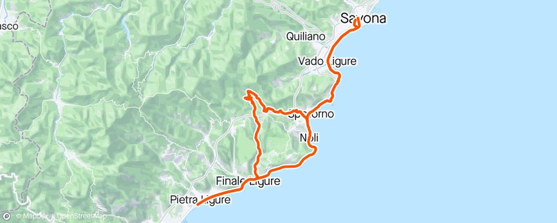 Map of the activity, Pietra Finale Calvisio S. Filippo Tosse con Marco