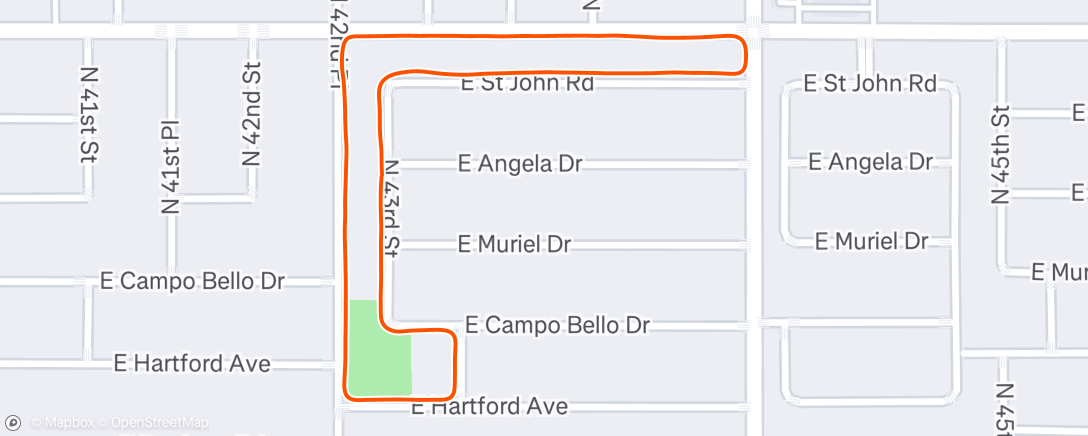 Map of the activity, Evening Run