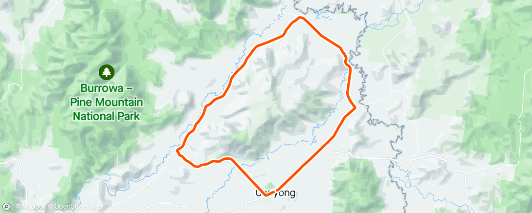 Map of the activity, FulGaz - Corryong Ride