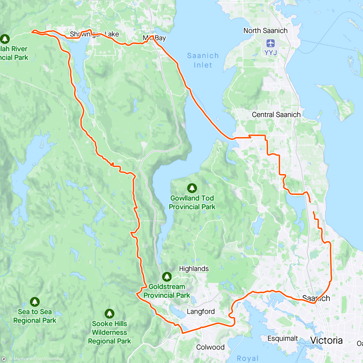 Map of the activity, Early season Great Trail ride