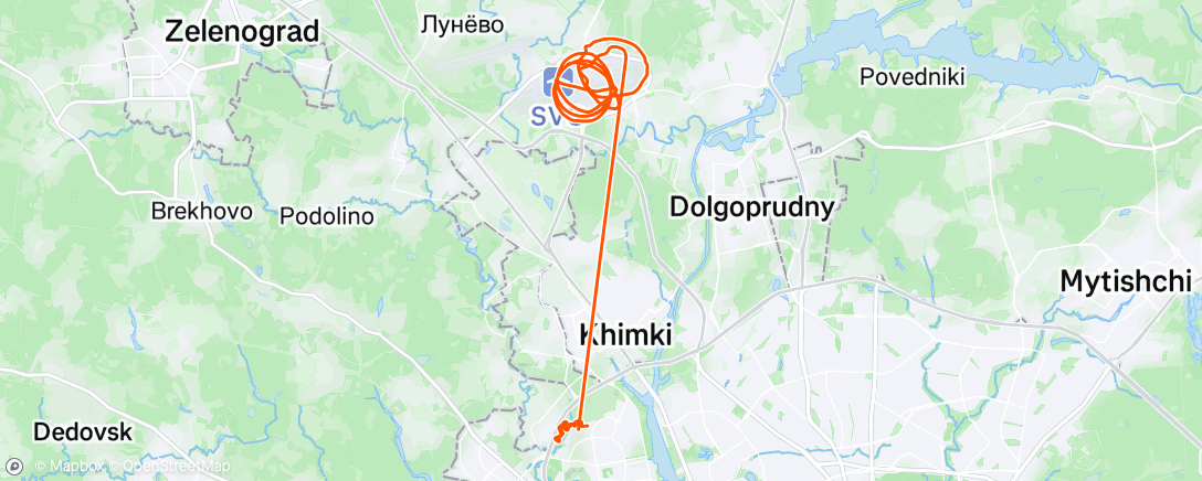 Map of the activity, Катание на роликовых лыжах (медленное колесо)
