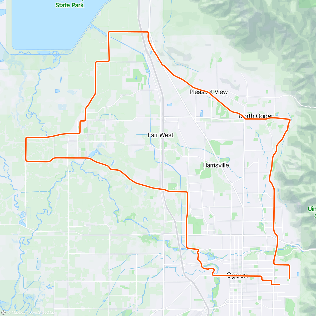 Map of the activity, Engineered gravel (asphalt) group ride