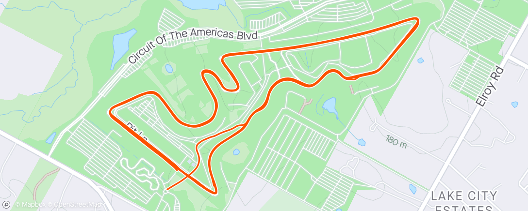 Map of the activity, Bike Night at Circuit of the Americas