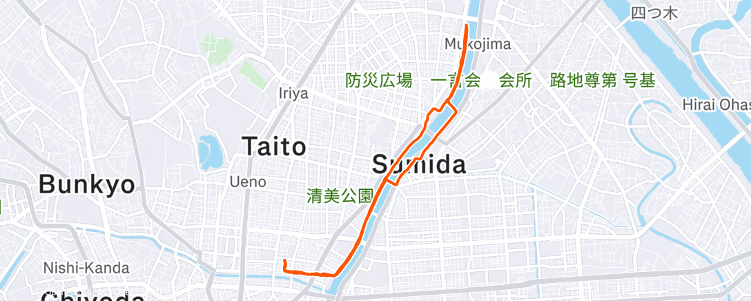 Map of the activity, Pre dinner 10k!