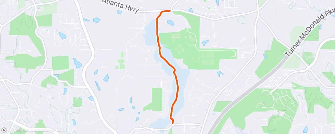 Map of the activity, 4/23/24 Evening Greenway Walk